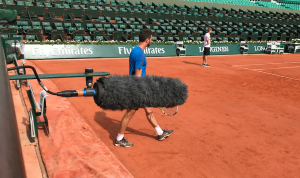 Schoeps Super CMIT © France Télévisions - more images at http://idfrancetv.fr/successful-terrestrial-and-satellite-reception-of-mpeg-h-audio-during-the-roland-garros-french-open/